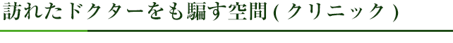 訪れたドクターをも騙す空間(クリニック)